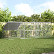 Gabbia per polli 3 pcs Argento 600 x 200 x 200 cm Acciaio e PE