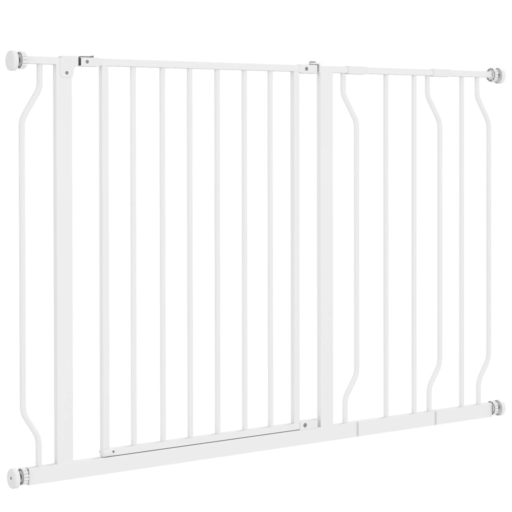 Cancelletto Sicurezza per Cani ¨C zephmum ¨C Acciaio e ABS, 75-115cm, Bianco