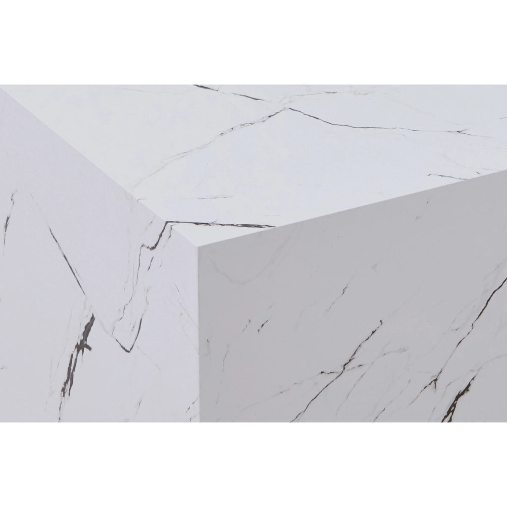Tavolino da salotto Cuboid bianco effetto marmo