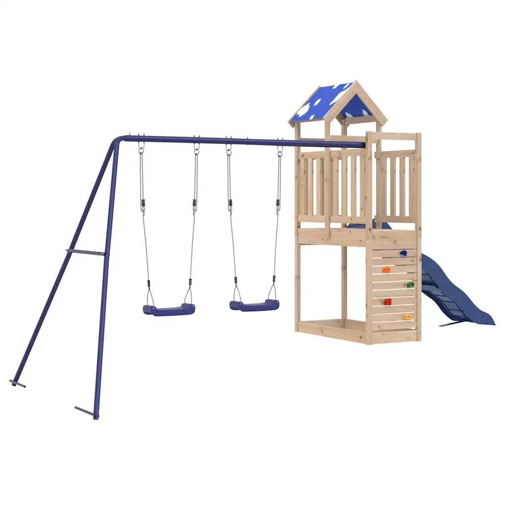 Set da Gioco da Esterno in Legno Massello di Pino
