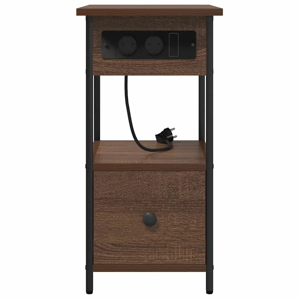 Comodino | Armadio da Notte | Mobiletto da notte con cassetto Rovere Marrone 60 x 30 x 61 cm