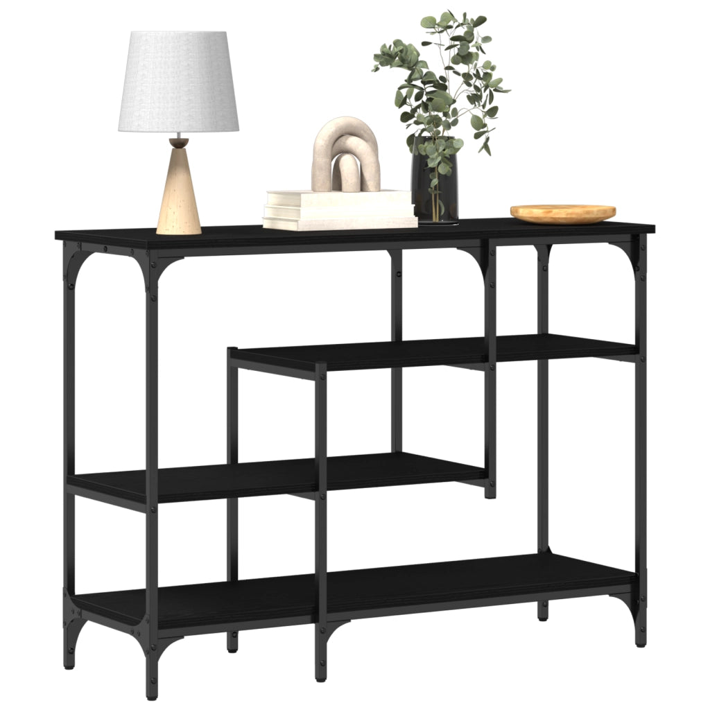 Tavolo Console con lo scaffale Rovere nero 100 x 35 x 75 cm 863561