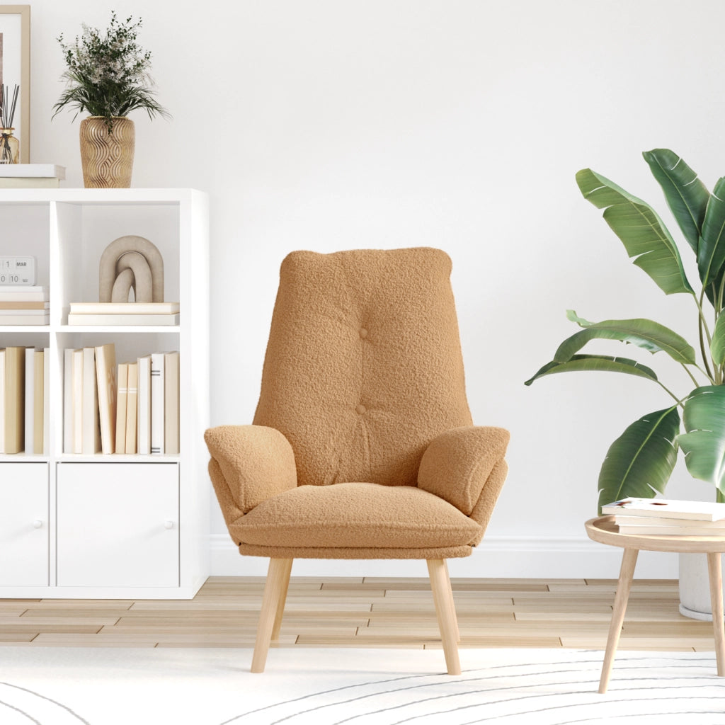 Poltrona Relax viDA XL Beige in Tessuto Simile alla Lana Ricci