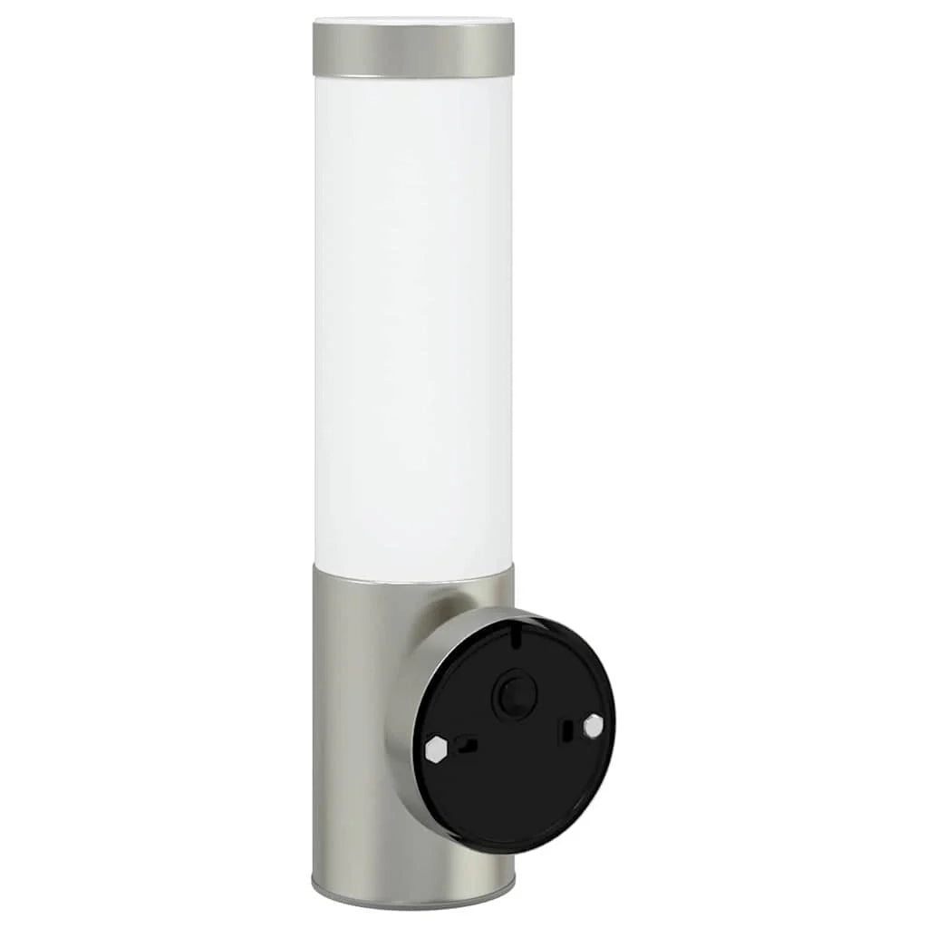 Moderna lampada da parete per esterni resistente alle intemperie 12 x 7,5 x 29 cm acciaio inox argento 02_0056485
