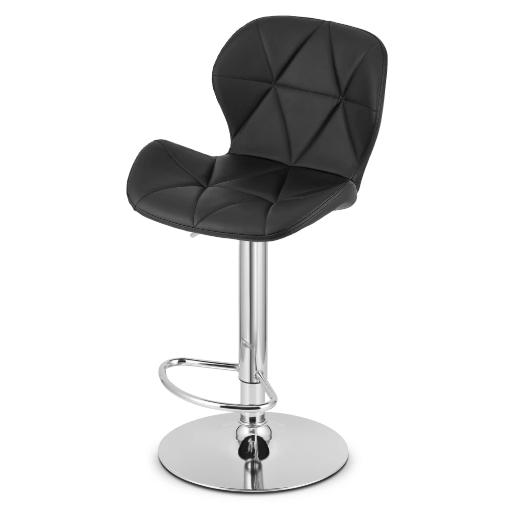 Sgabello VALORA WEST - Similpelle nera, base cromata per soggiorno, cucina