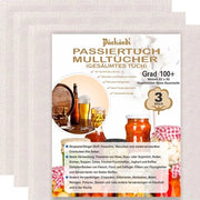Set di 3 filtri a maglia 100+ ca. 50x50 cm ciascuno, tessuto in cotone puro 100%, senza impregnazione, con angoli cuciti e senza pelucchi
