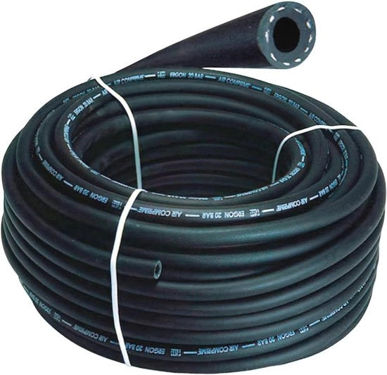 Serpentina di ventilazione in gomma nera 6 x 14 mm - 20 Bar - 50 Metri di lunghezza