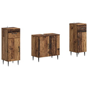 Set di Armadi da Bagno da 2 Pezzi HAARLEM Legno antico 3418024