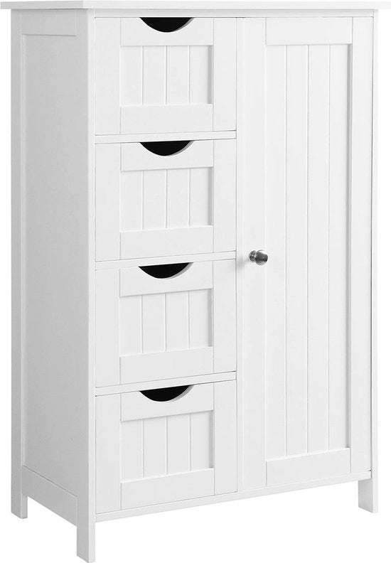 Cassettiere da bagno - Cassetto per bagno - Organizzatore - Bianco - Piastre in MDF - 55cm x 82cm x 30cm