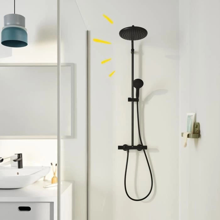 Colonna doccia con miscelatore termostatico - Risparmio idrico - GROHE Vitalio Start System 250 - Nero opaco - 266772431