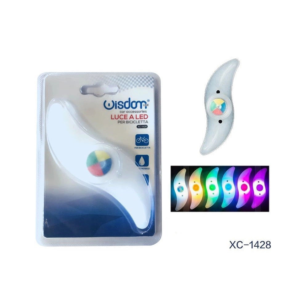 Trade Shop - Luce A Led Per Ruote Della Bici Raggi Ruota Impermeabile Mountain Bike Xc-1428 -