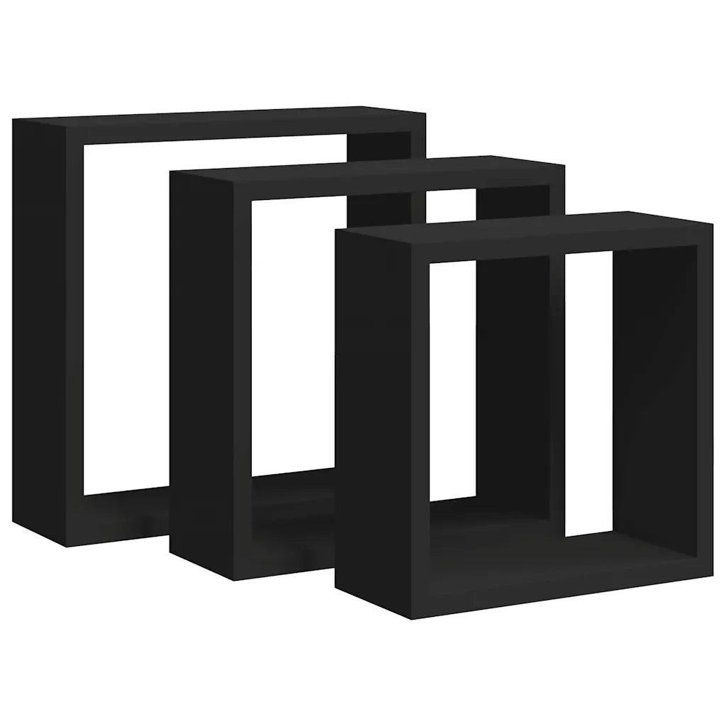 3 pz Mensole a Cubo da Parete | Mensola sospesa Bianche in MDF