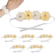 Set di Corsage da 6 pezzi - Fiori di Sposa - Corsage adattabile - Accessori di Decorazione - Atmosfera Romantica - Adatto per Spose/Donne del Matrimonio - Fascia di Corsage