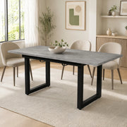 TAVOLO da pranzo allungabile 140/180 x 80 x 75 cm MDF grigio/nero stile industriale