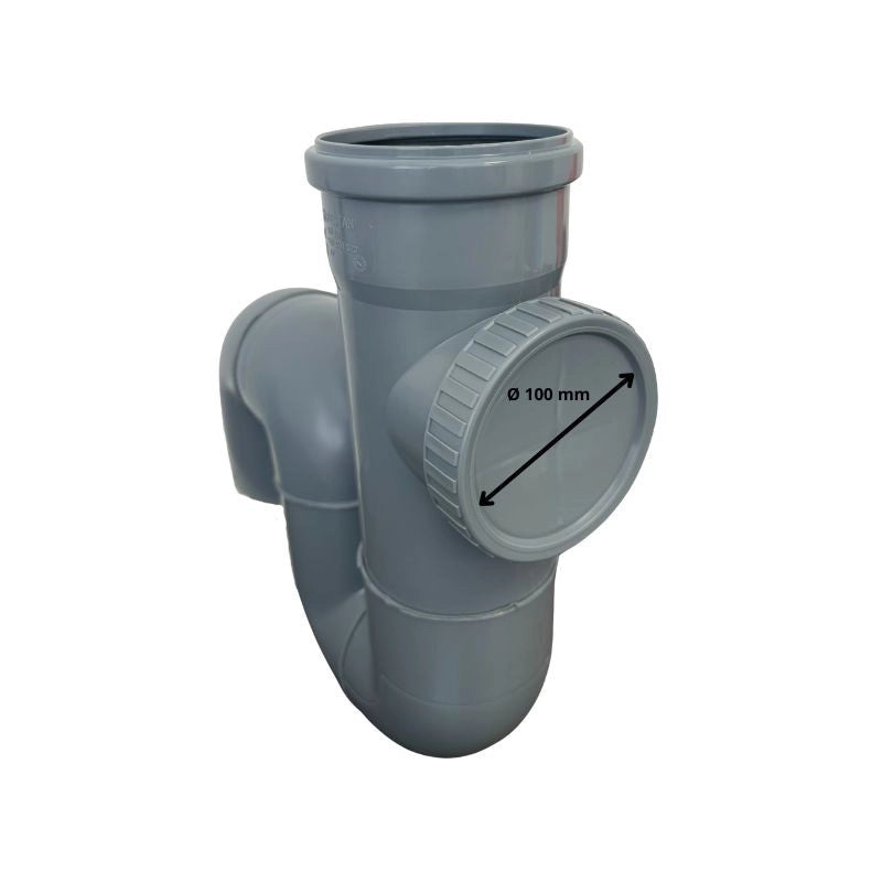 Sifone Verticale Chiuso in Polipropilene : Diametro - 110 mm ( tappo Ø 100 mm)