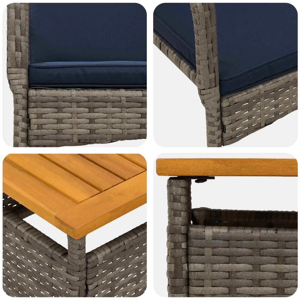 Set da giardino Grigio polyrattan 42025106