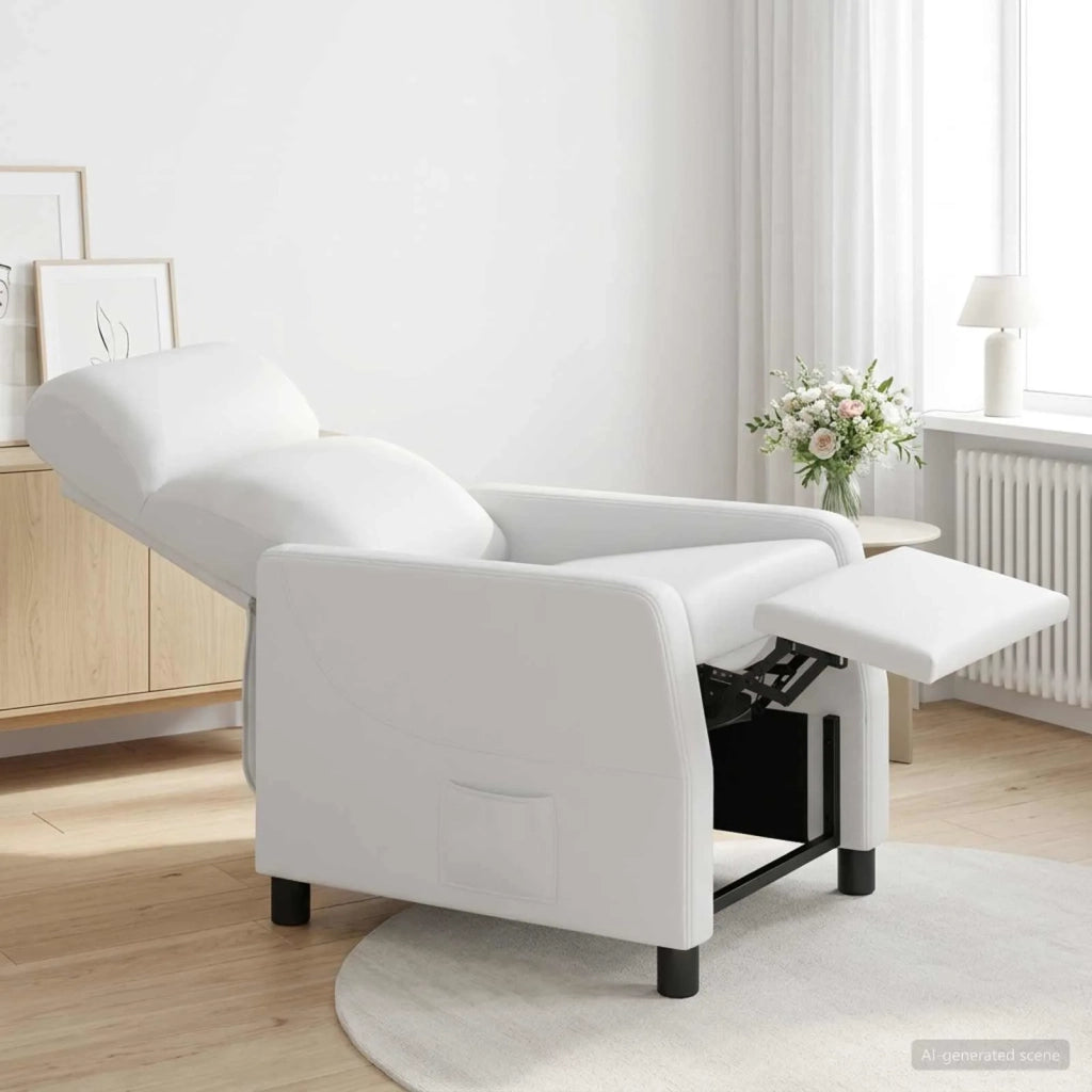 Divano Sedia-Poltrona reclinabile Bianco Similpelle 574984