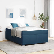 Struttura del letto con materasso Blu 160 x 200 cm Tessuto