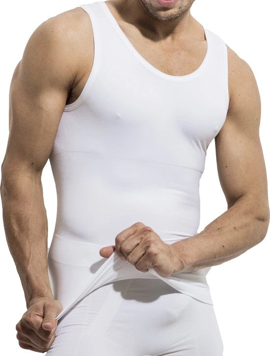 Maglia di Sostegno Uomo Correttiva - Shapewear - Camicia Funzionale - Abbigliamento Sportivo - Miglioramento della Postura - Confezione Optica - Misura Ridotta