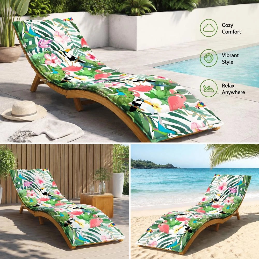 Sun Lounger Cushion, Multicoloured Oxford Fabric