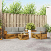 Set divani con cuscino 6 pcs Grigio Naturale e Chiaro 3374361