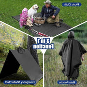 Reggisole impermeabile - protezione leggera per pioggia - poncho 3 in 1 riciclabile per bicicletta e camminata 

Dimensioni: 120 x 120 cm
Materiali: Nylon e Poliestere
Peso: 150 g
Colore: Verde scuro
Compatibilità: Bicicletta e camminata