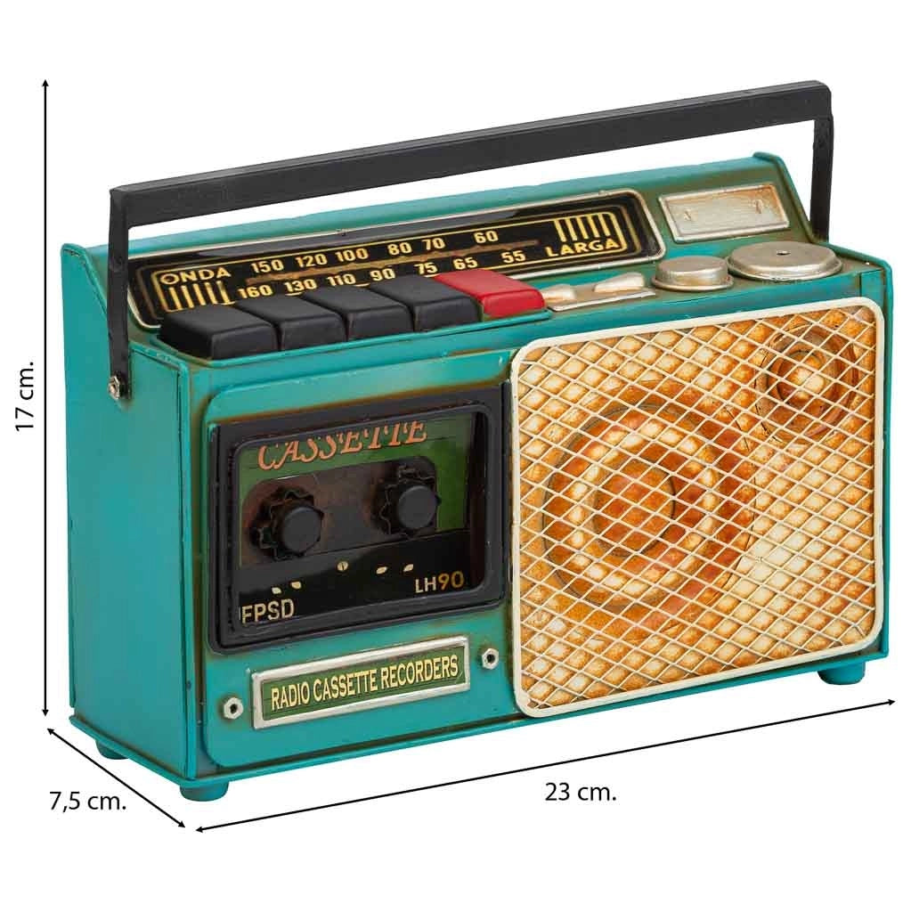 Radio metallo verde 23x17x7,5h