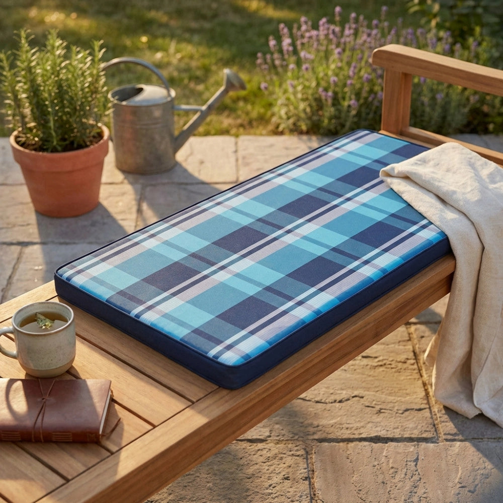 CUSCINO REAL 110 QUADRI BLU