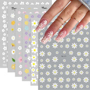 6 Stuks Stickers Autoadesivi a Fiore per unghie - Fiori di Papavero Accessori per Nail Art