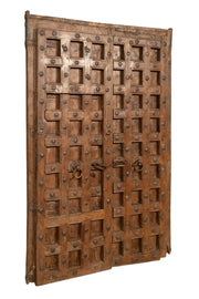 Biscottini Porta portone in legno massello e ferro da interno o da esterno vecchia e antica medievale scorrevole