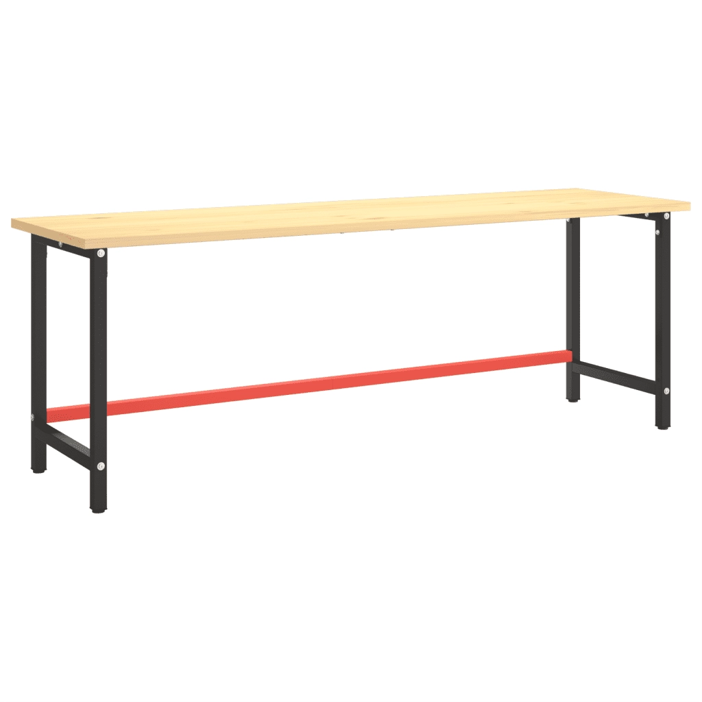 Telaio Banco da Lavoro Nero e Rosso Opaco 220x57x79 cm Metallocod mxl 121342