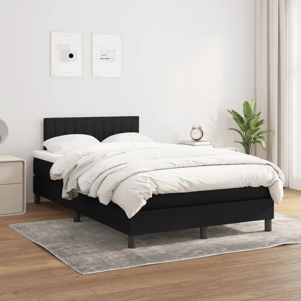 Giroletto a Molle con Materasso Nero 120x190 cm in Tessuto 3269739
