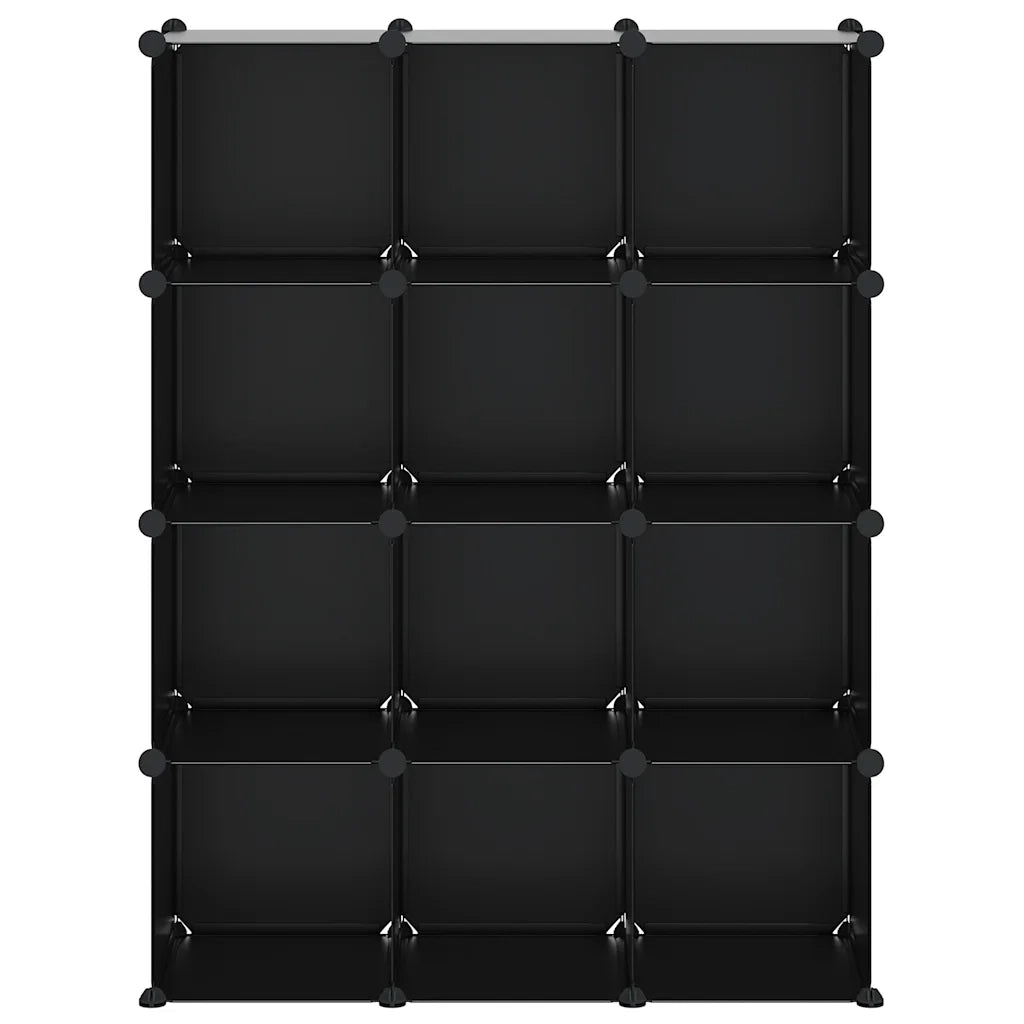 Organizzatore Portaoggetti con 12 Cubi Nero in PP CFW9479456