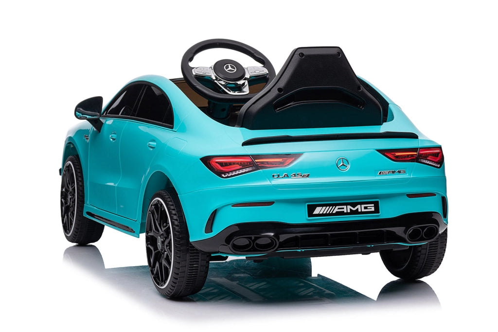 Macchina Elettrica per Bambini 12V con Licenza Mercedes CLA45 AMG Turchese