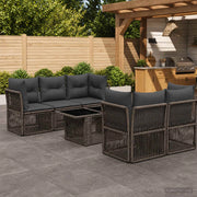 Set Divano da Giardino 6 pz Grigio polyrattan 3436421