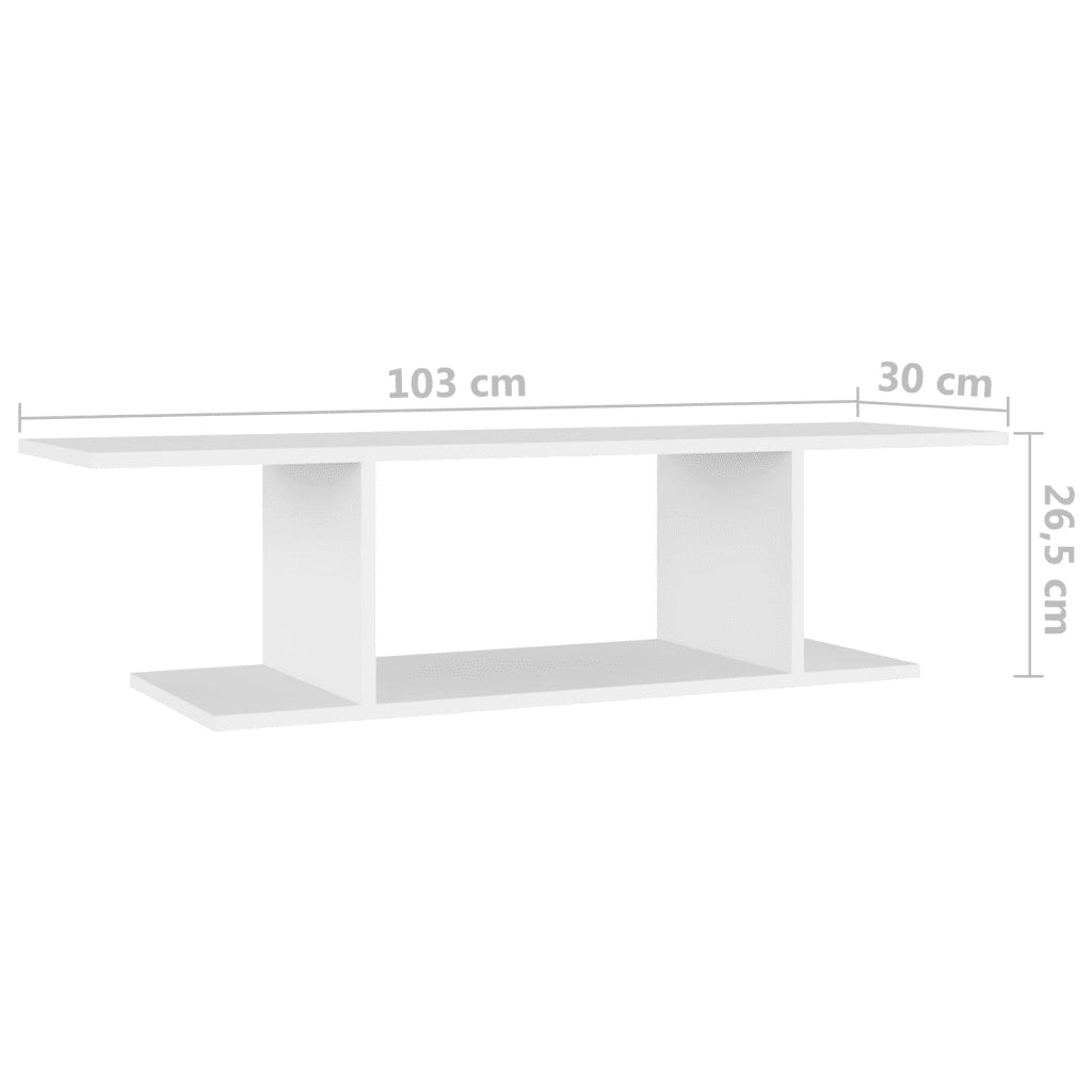 Mobile Porta TV a Parete Bianco 103x30x26,5 cm 806980
