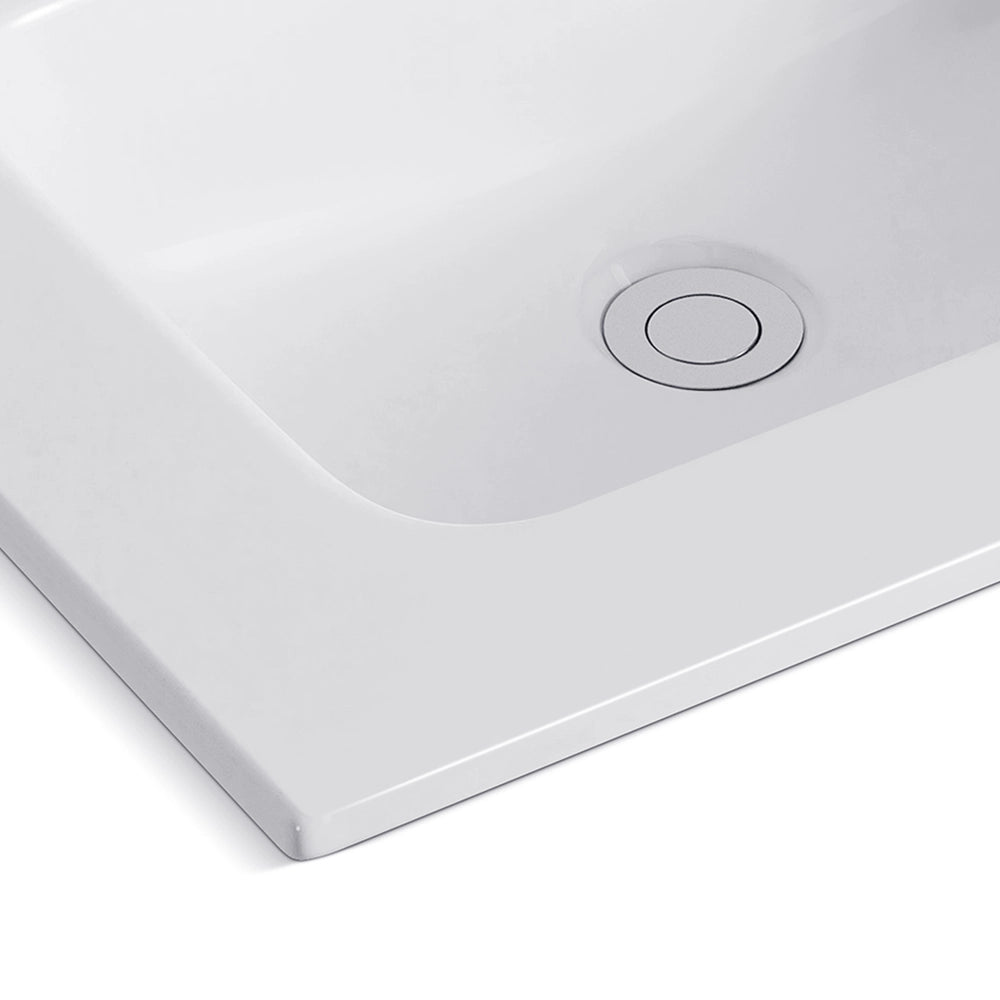 Lavabo consolle da appoggio LAV9060ES in ceramica 1 vasca 61x36.5 cm. bianco lucido