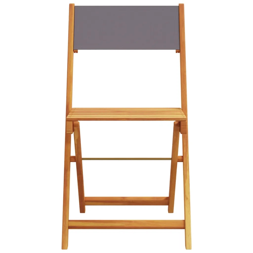 Sedie da BistrÃ² 2pz Antracite Legno Massello Acacia e Tessuto