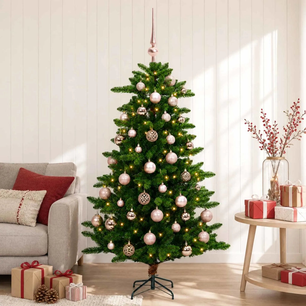 Albero di Natale Artificiale con Palline 120 cm 150 LED 3461375