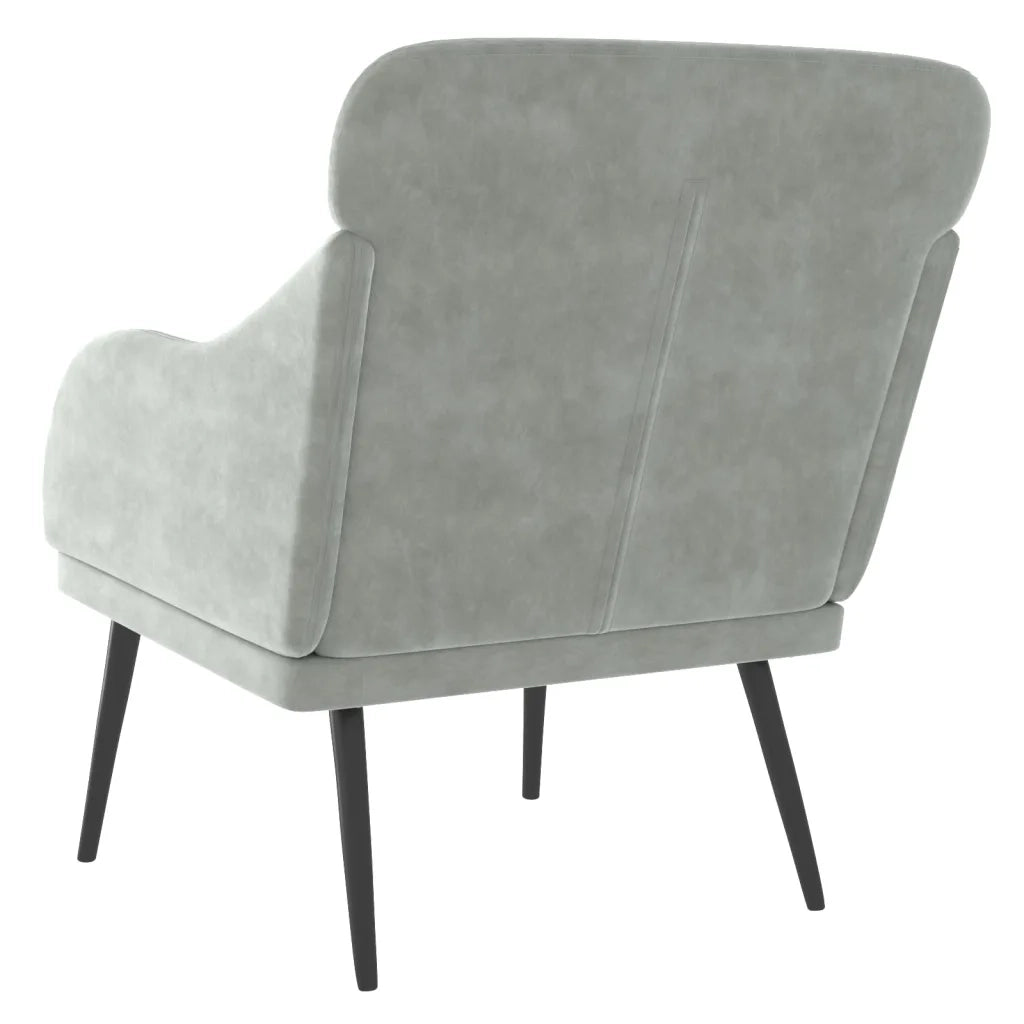 Poltrona | Sedia Relax Grigio Chiaro 63x76x80 cm Velluto