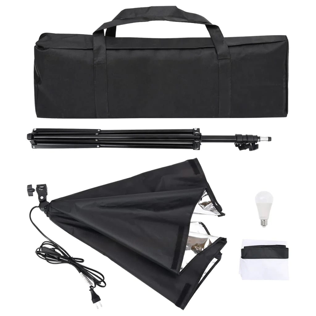 Kit per studio fotografico con light box fondale e riflettore nero 02_0042500
