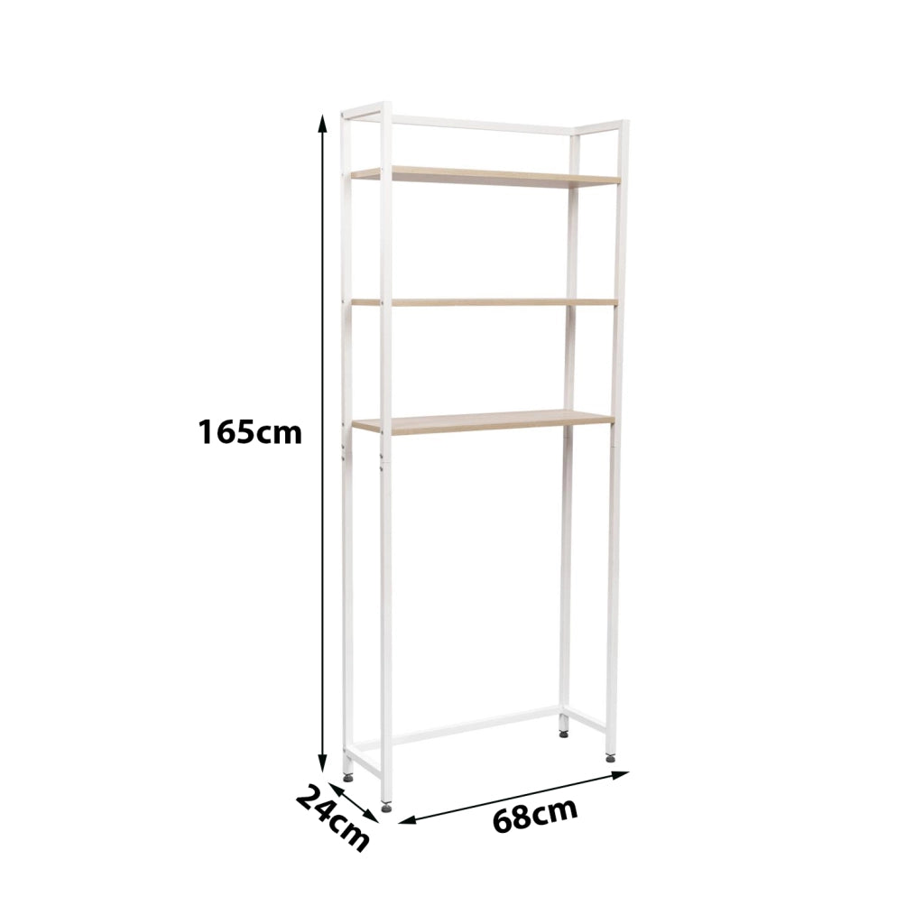 Marvin Mobile Lavatrice Salvaspazio Scaffali per Bagno in Metallo e Legno Robusto Ripiani Sopra Asciugatrice Lavanderia