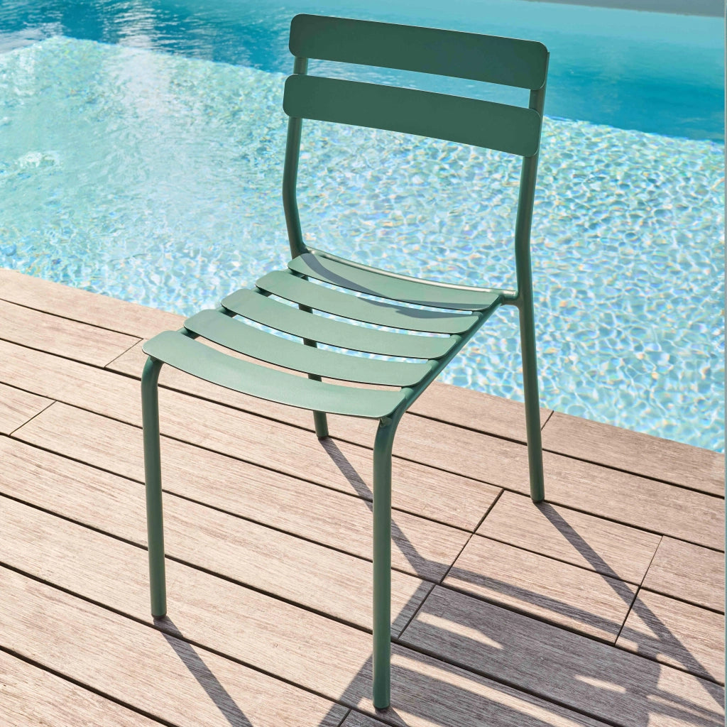Sedia da giardino in alluminio verde scuro