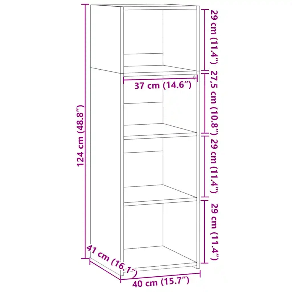 Credenza-Buffet-Armadio da cucina Rovere Fumo 40x41x124cm in Legno Multistrato