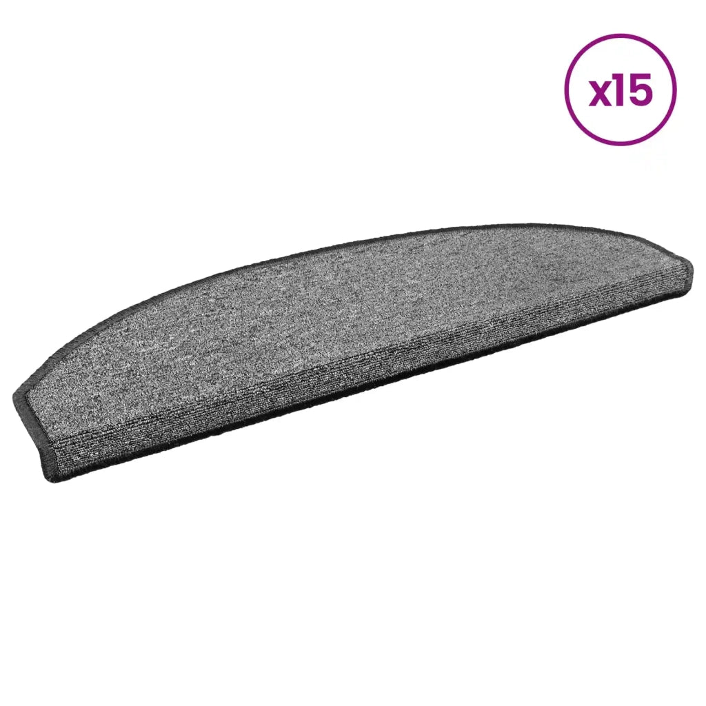 Tappetini per scale autoadesivi 15 pcs Grigio Scuro