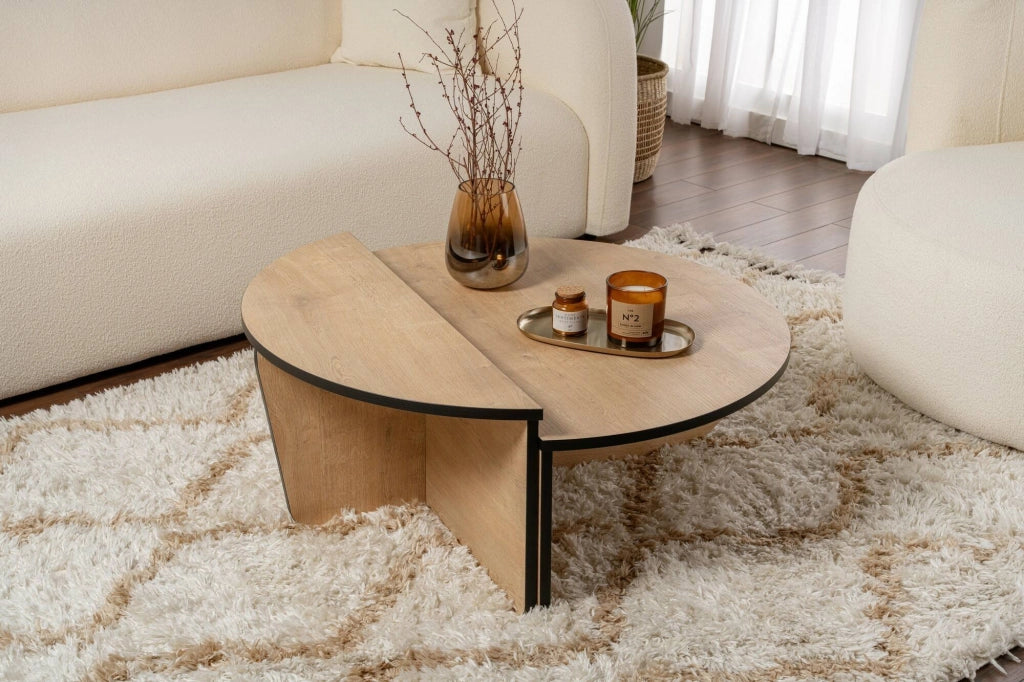 Mansue, Tavolino da Salotto Portariviste, 90x60x35h cm Marrone Quercia