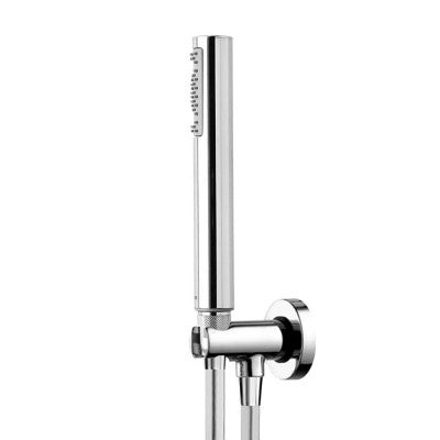 Set doccia tondo ottone completo di soffione acciaio inox 20 cm e set doccetta