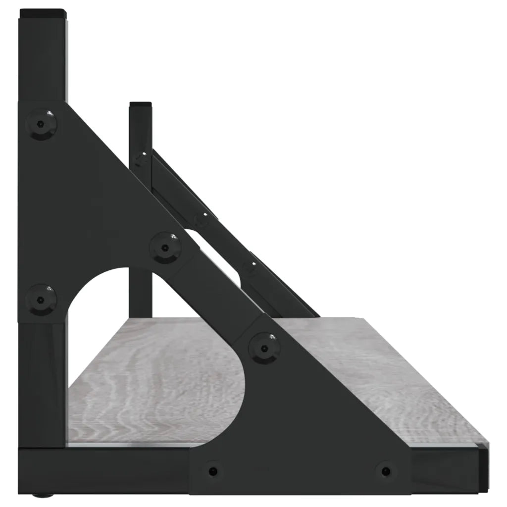 2 pz Mensole Parete | Mensola sospesa Grigio Sonoma 80x15x15,5cm Legno Multistrato