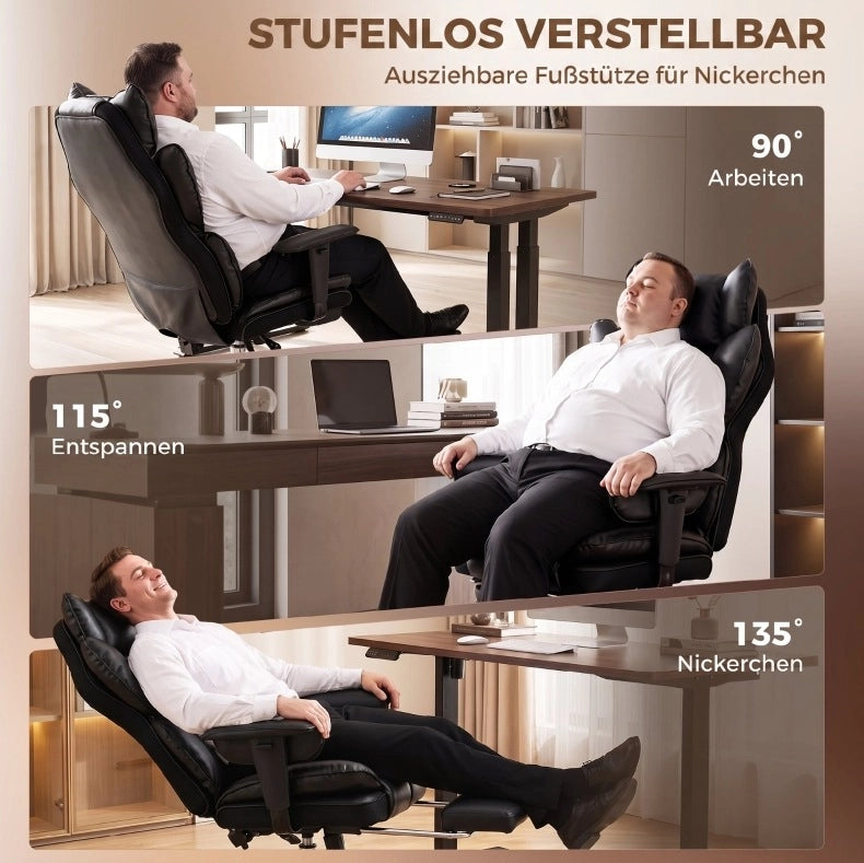 SEDIA UFFICIO Reclinabile 62 cm Similpelle Nera
