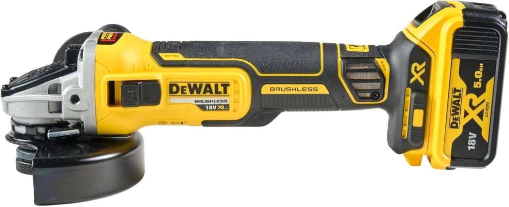 DEWALT DCG405P3-QW Smerigliatrice 125 mm a batteria 18V 3 batterie 5.0 Ah Caricabatterie e valigetta TStak